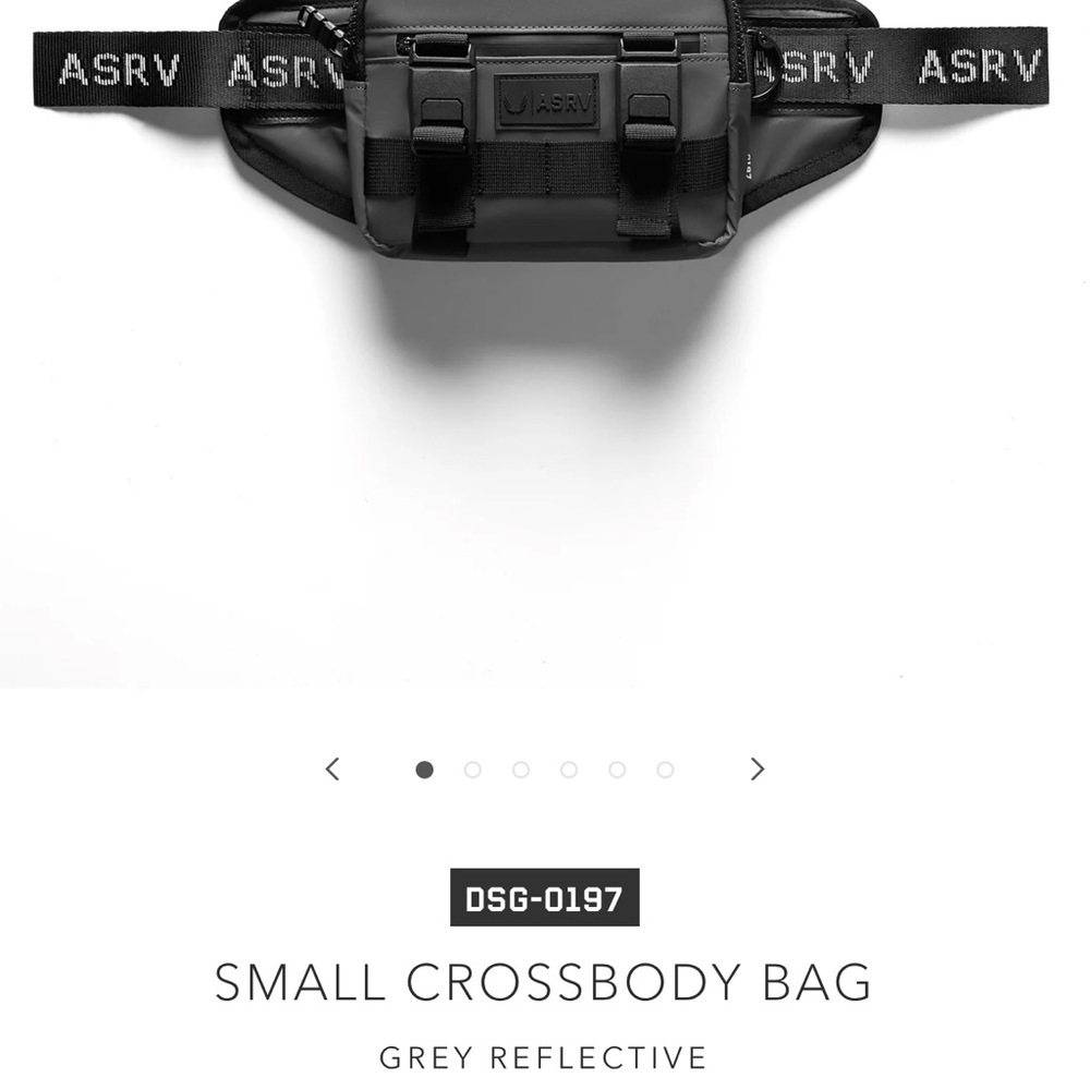 ASRV Reflective Crossbody Bag in Black and Gray